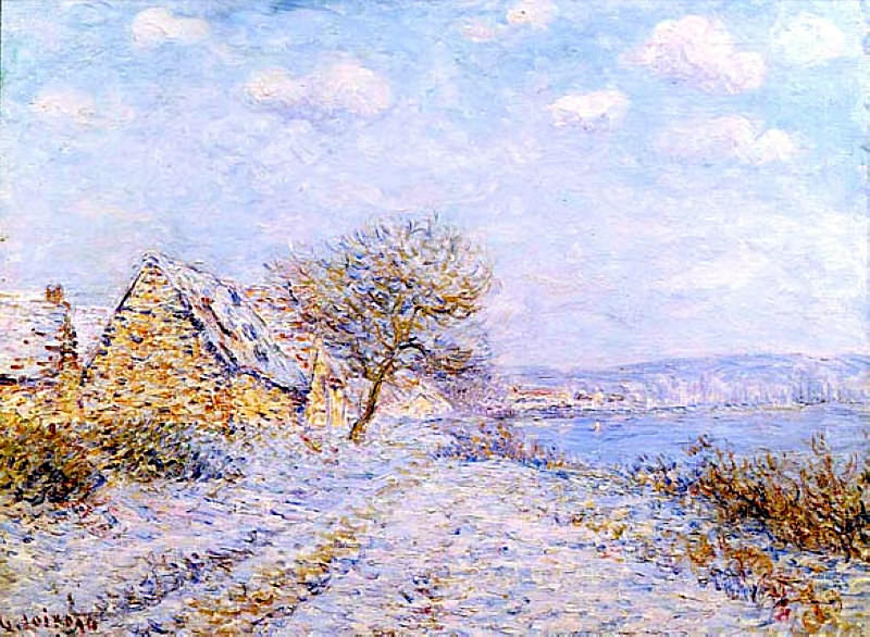 Tournedos sur Seine Snow Frost Sun 1901. Gustave Loiseau