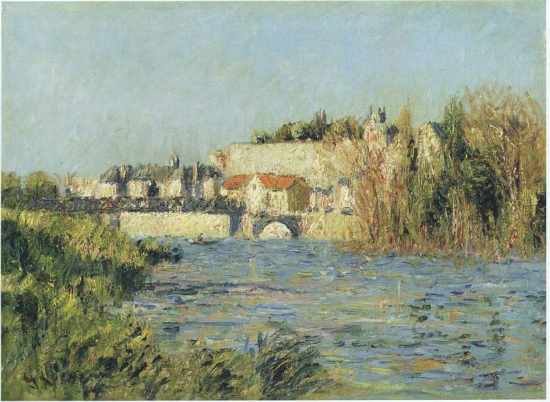 Village in Sun on the River 1914. Gustave Loiseau