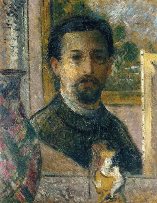 Self Portrait with Statuette 1916. Gustave Loiseau