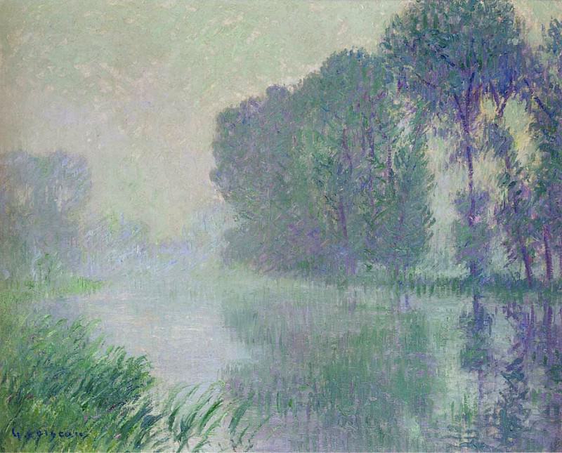 By the Eure River Afternoon Fog Effect. Gustave Loiseau