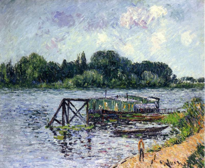 The Laundry Boat on the Seine at Herblay 1906. Gustave Loiseau