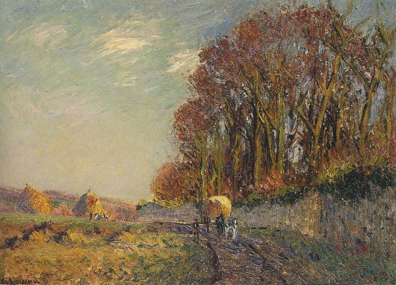 Cart in an Autumn Landscape. Gustave Loiseau