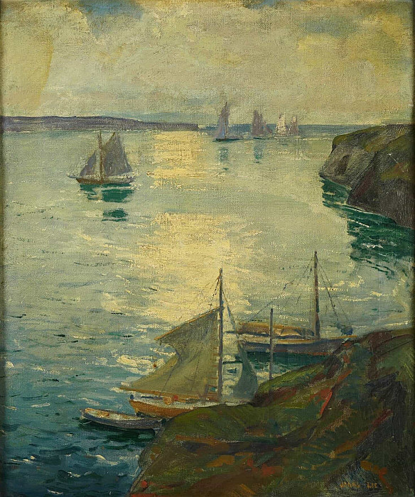 Coast Scene with Ships. Jonas Lie