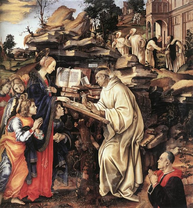 Apparition of The Virgin to St Bernard 1486. Filippino Lippi