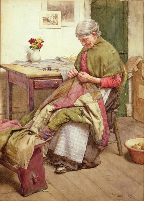 The Old Quilt. Walter Langley