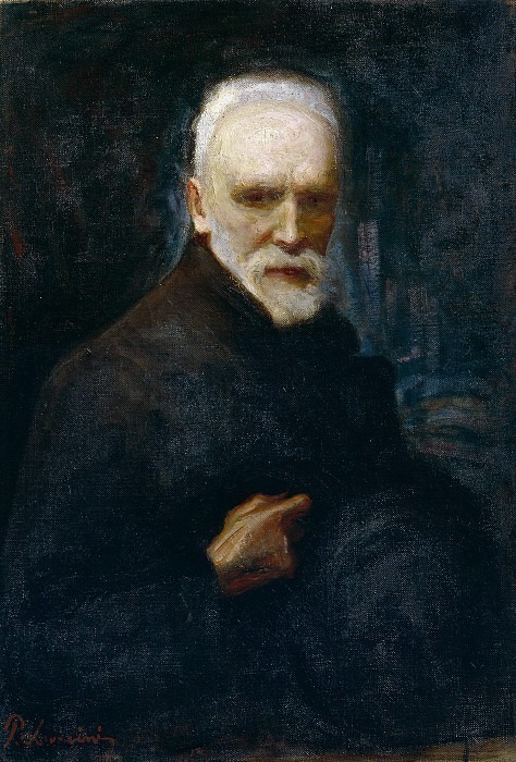 Self-portrait of Ponziano Loverini in his eighties