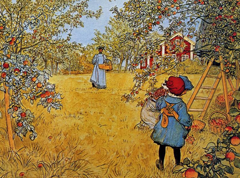 Apple Orchard. Carl Larsson