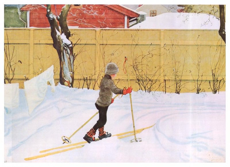 1909 The Falun Yard watercolor. Carl Larsson