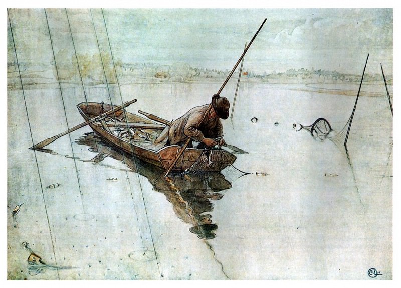 Ловля рыбы, 1905. Карл Улоф Ларссон