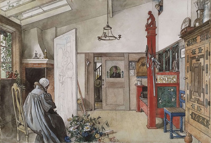 The Studio. From A Home. Carl Larsson