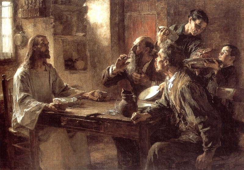 Ужин в Эмммаусе, 1892. Леон-Огюстен Лермитт