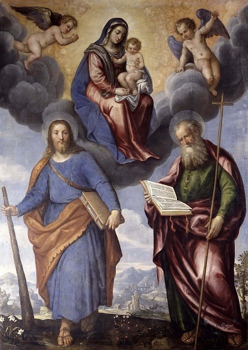 Мадонна с младенцем во славе и святые Филипп и Иаков. Риццардо Локателли