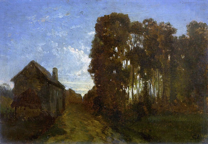 Barbizon at Dusk. Jean Pierre François Lamorinière