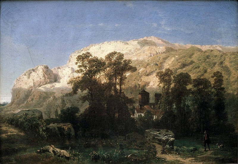 Rocky Landscape in Marche-les-Dames. Jean Pierre François Lamorinière