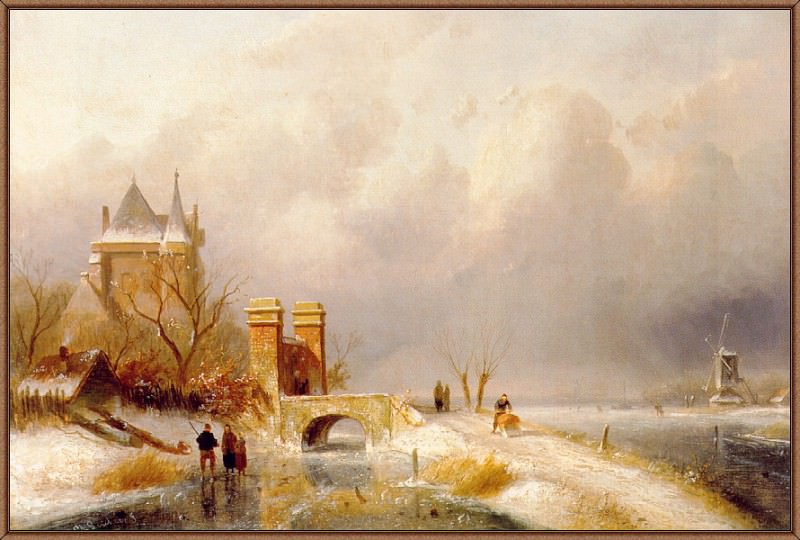 Winter-Landscape. Charles Henri Joseph Leickert