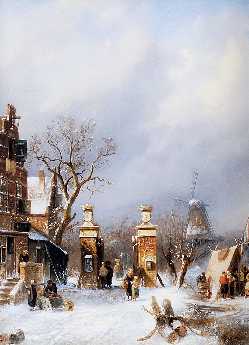 Winterlandscape. Charles Henri Joseph Leickert