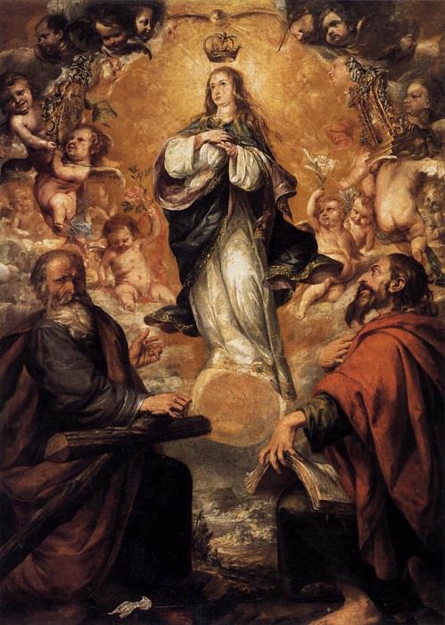 VALDES LEAL Juan de Virgin Of The Immaculate Conception With Sts Andrew And John The Baptist. Juan de Valdés Leal