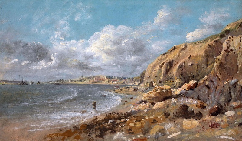 Coast Scene at Cullercoats near Whitley Bay. John Linnell