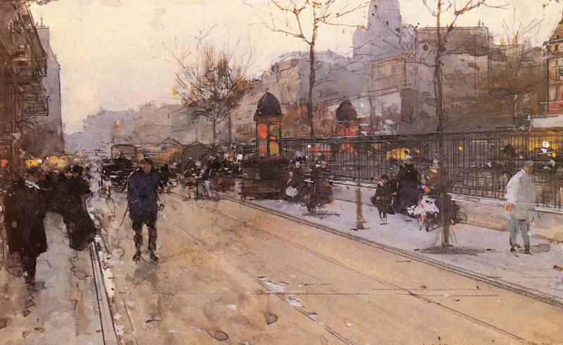A Parisian Street Scene With Sacre Coeur In The. Luigi Loir