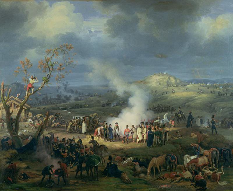 Napoleon (1769-1821) Visiting a Bivouac on the Eve of the Battle of Austerlitz 1st December 1805. Louis Lejeune