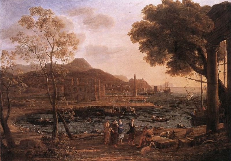 Harbour Scene with Grieving Heliades. Claude Lorrain