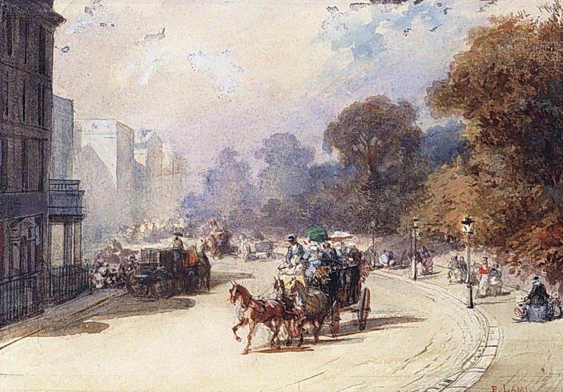 A Carriage in a London Street. Eugene-Louis Lami