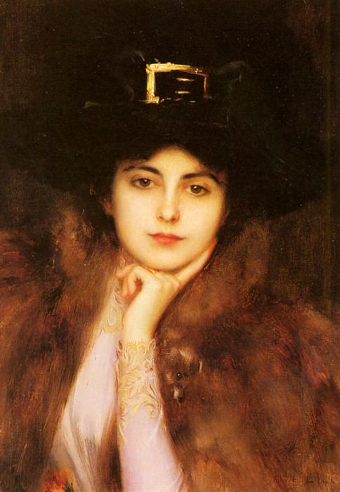 Portrait Of An Elegant Lady. Albert Lynch