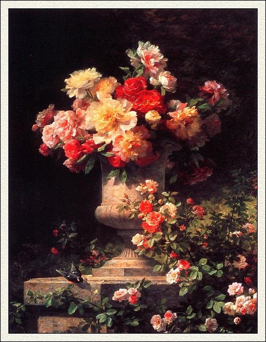 Peonies And Roses. Madeleine Jeanne Lemaire