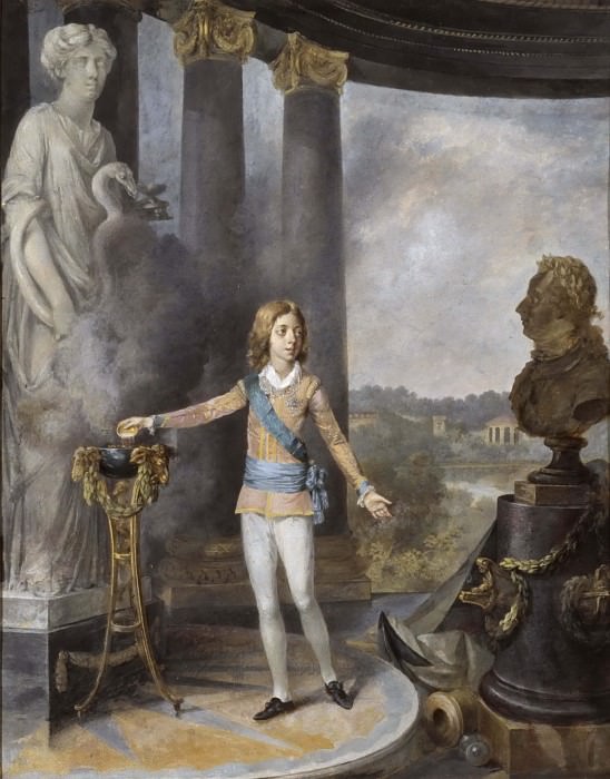 Король Швеции Густав IV Адольф жертвует Гигии за здоровье своего отца