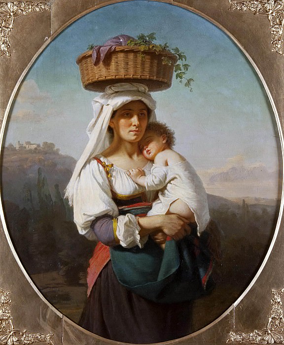 Italian mother with children, Amalia Lindegren