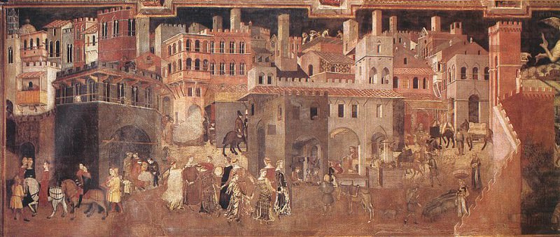 Effect of Good Government on the City. Ambrogio Lorenzetti