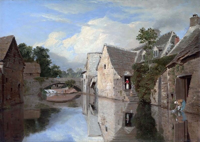 Cottages by a River. William James Linton