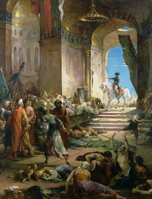 Наполеон Бонапарт (1769-1821) в Большой мечети в Каире. Генри Леопольд Леви