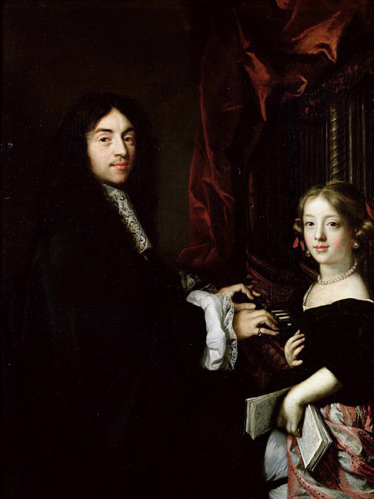 Portrait of Charles Couperin (1638-1679) and the Daughter of the Artist (1665-1679). Claude Lefebvre