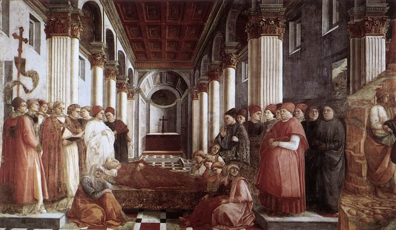 Похороны Смерть Святого Стефана, 1452-66 (фреска, кафедральный собор Прато). Фра Филиппо Липпи