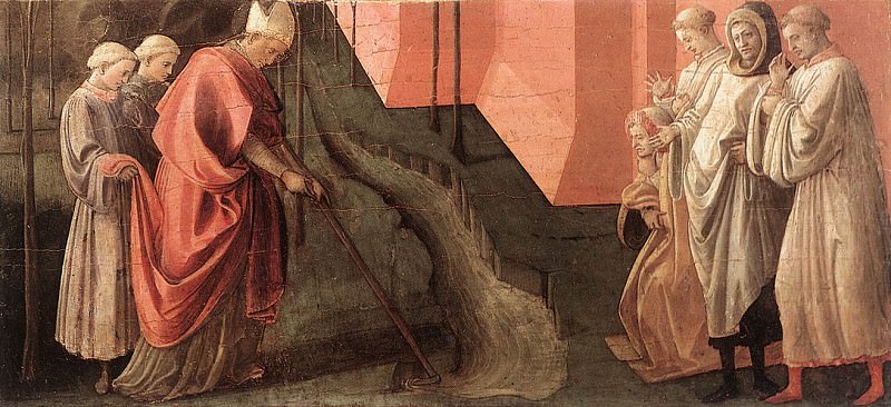 Святой Фредиан отводит реку Серкио, фрагмент. Фра Филиппо Липпи