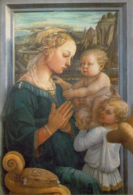 Мадонна с младенцем и двумя ангелами (Мадонна под вуалью). Фра Филиппо Липпи