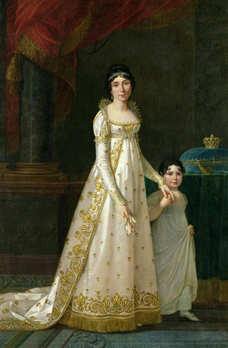Portrait of Marie-Julie Clary (1777-1845) Queen of Naples with her daughter Zenaide Bonaparte. Robert Lefevre