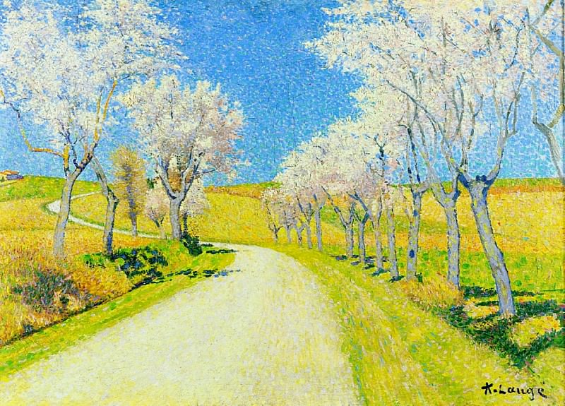 Road with Flowering Almond Trees, 1910. Achille Laugé