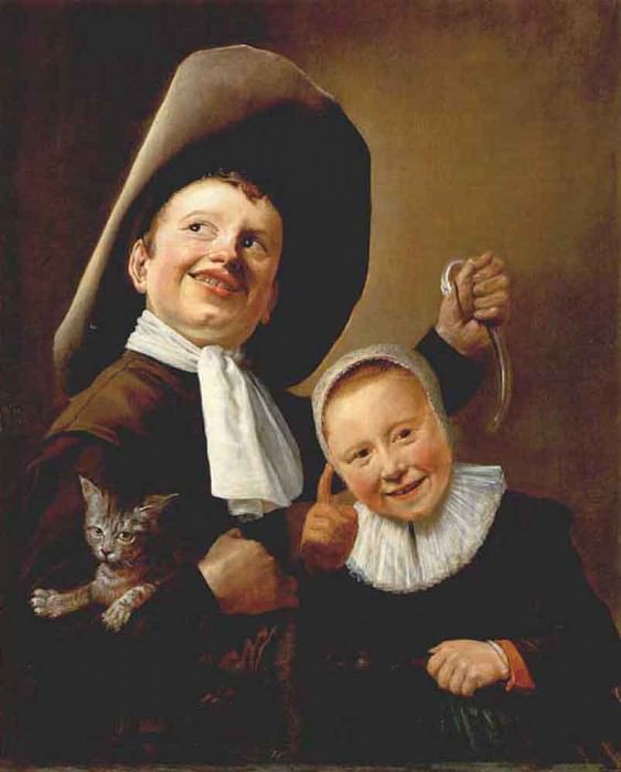 A Boy And A Girl With A Cat And An Eel. Judith Leyster