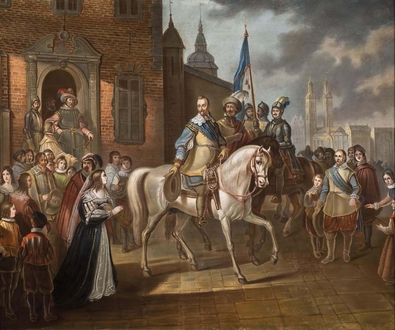 Gustav II Adolf of Sweden Bids Farewell to his Consort, Maria Eleonora in Erfurt. Pehr Lindhberg