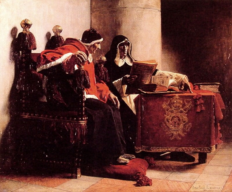 Папа и Инквизитор читают послание Сикста IV Торквемады. Жан-Поль Лоран