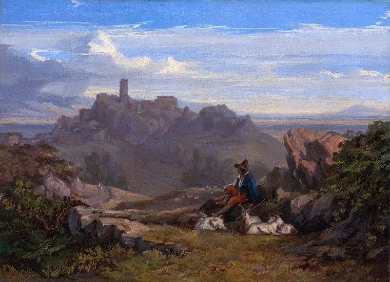 Landscape with Goatherd. Edward Lear