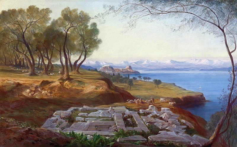 Вид на Корфу с острова Вознесения. Эдвард Лир