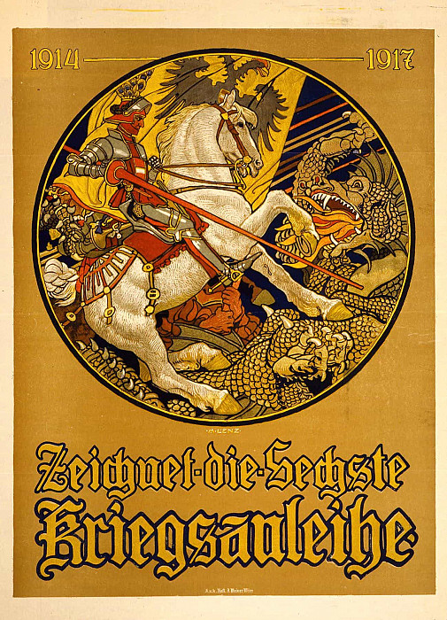 Subscribe to the sixth war loan, 1914-1917; Zeichnet die sechste Kriegsanleihe, 1914-1917. Maximilian Lenz