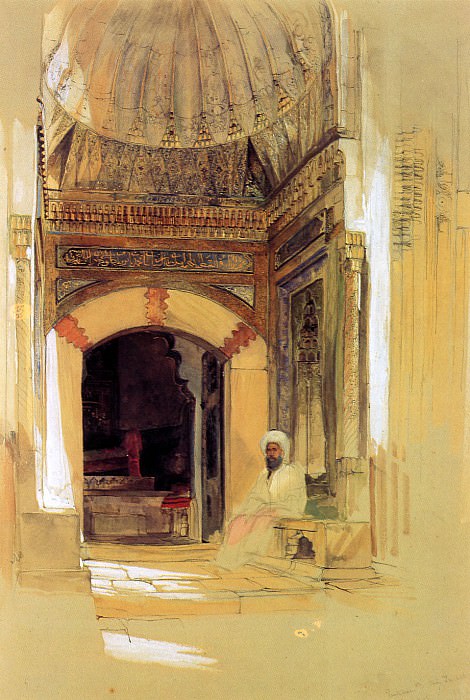 Entrance to tomb of Sultan Bayezid. John Frederick Lewis