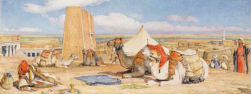 The Caravan - An Arab Encampment at Edfou. John Frederick Lewis