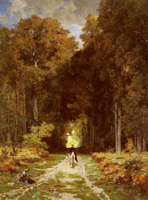 Laurens Jules Joseph Augustin Equestrienne On A Woodland Lane. Жюль Иосиф Августин Лоран