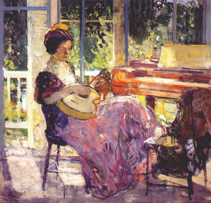 girl with guitar 1926. Richard Emile (Edward) Miller