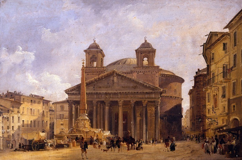 View of the Pantheon in Rome. Giovanni Migliara